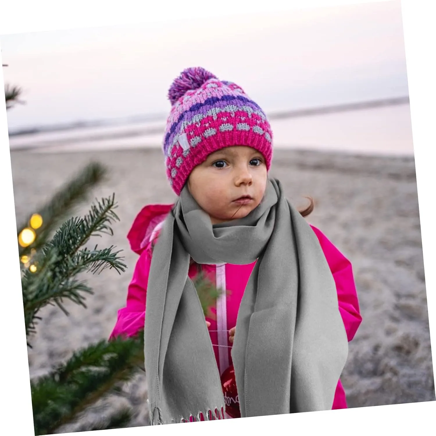 1pc Cashmere Scarf Winter Scarf Kid Neck Scarf Kids Knitted Tree Spikes for Climbing Knitted Scarf Cold