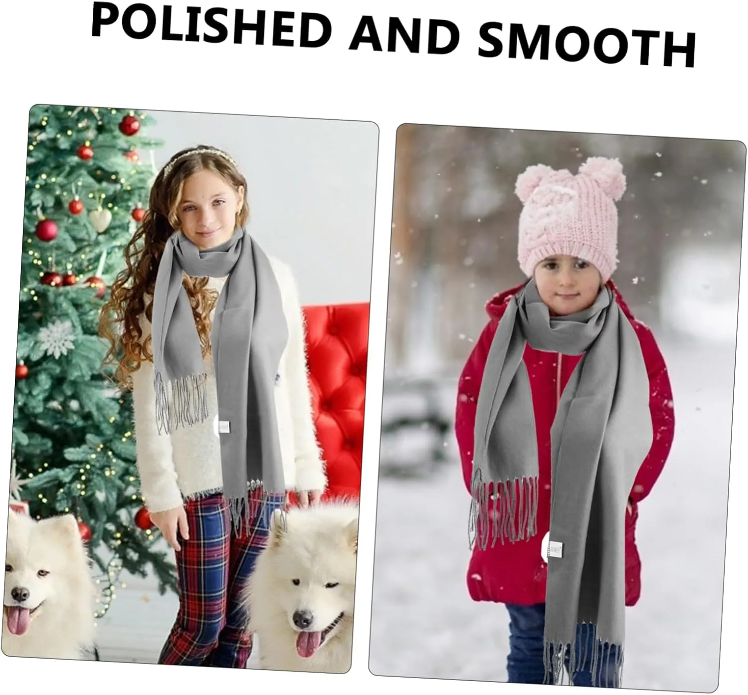 1pc Cashmere Scarf Winter Scarf Kid Neck Scarf Kids Knitted Tree Spikes for Climbing Knitted Scarf Cold