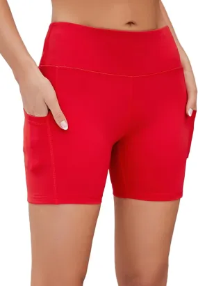 AHLW Buttery Soft Workout Biker Shorts for Women with Pockets High Waisted Stretchy Comfortable Athletic Running Yoga Shorts