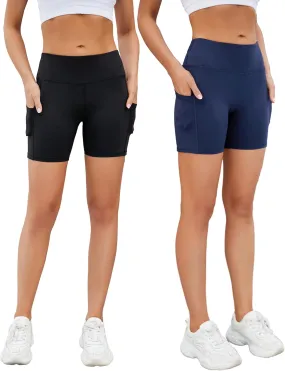 AHLW Buttery Soft Workout Biker Shorts for Women with Pockets High Waisted Stretchy Comfortable Athletic Running Yoga Shorts