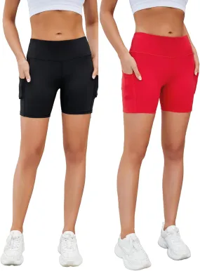 AHLW Buttery Soft Workout Biker Shorts for Women with Pockets High Waisted Stretchy Comfortable Athletic Running Yoga Shorts
