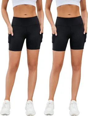 AHLW Buttery Soft Workout Biker Shorts for Women with Pockets High Waisted Stretchy Comfortable Athletic Running Yoga Shorts