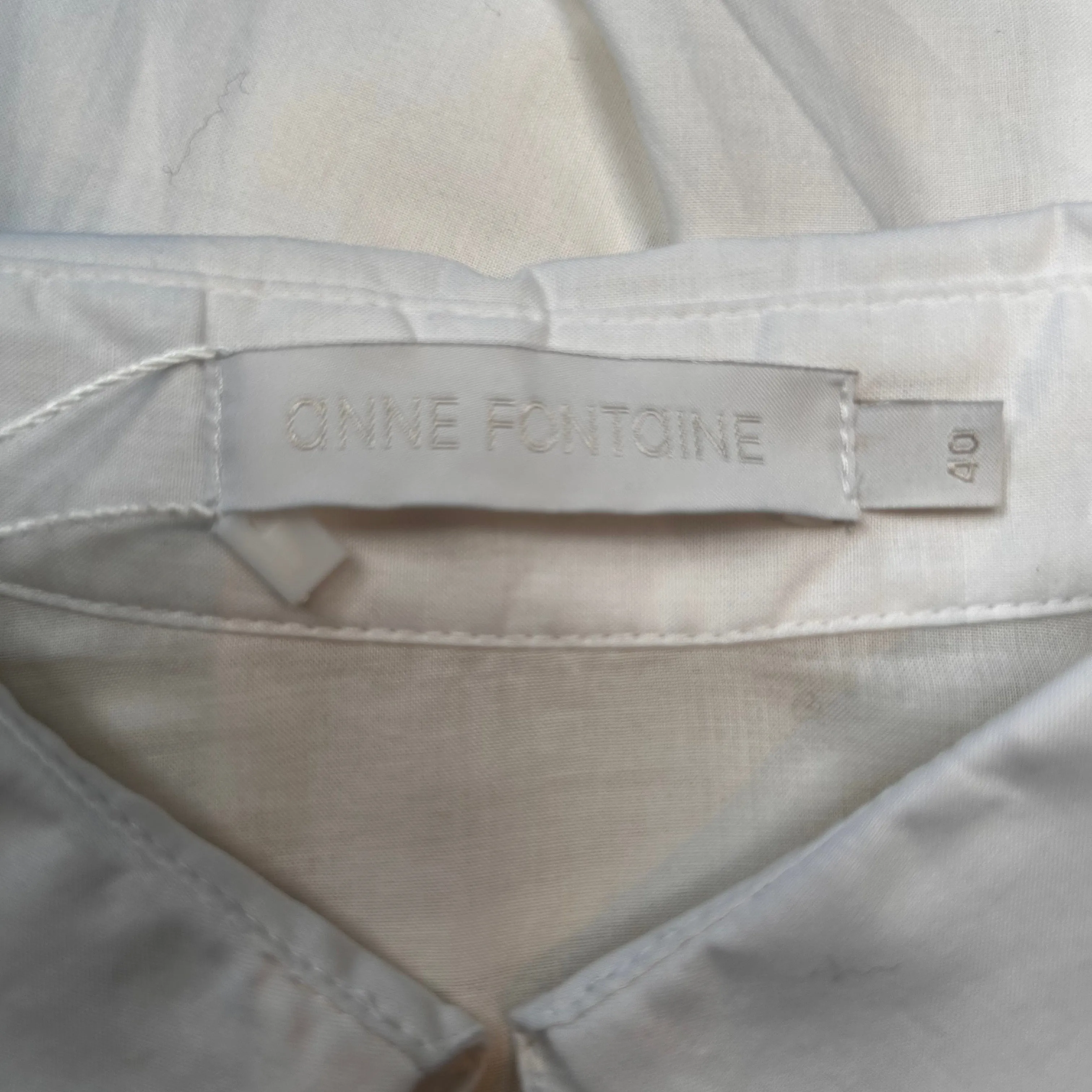 Anne Fontaine £395  Ivory Superfine Cotton Peplum Blouse M