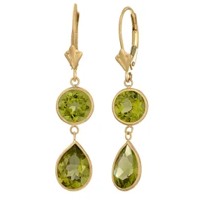Bold Bezel Dangle Earrings with Peridot