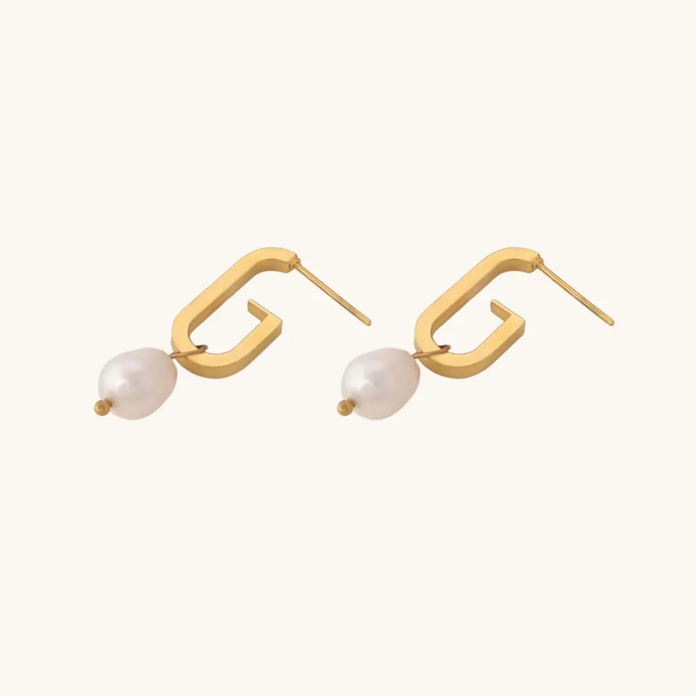 Bold Pearl Dangle Earrings