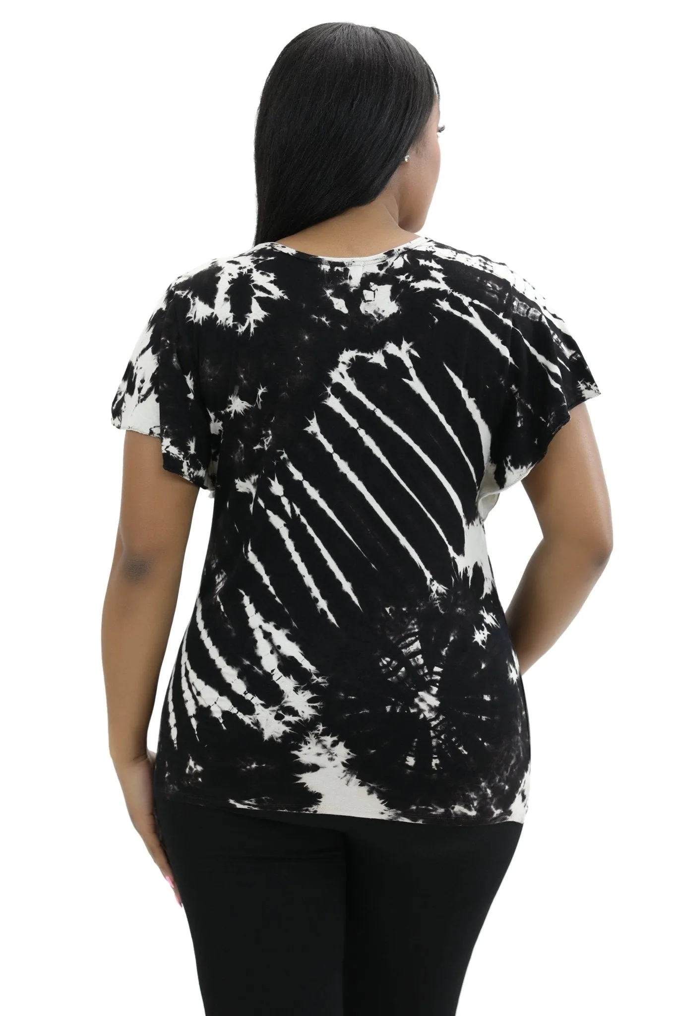 Cap Sleeve Spandex Tie Dye Blouse SP4