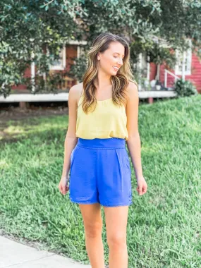 Capri Blue Lace Detail Shorts