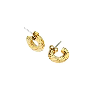 chiara ferragni bold gold tone heart hoop earring 15 x 4.5mm