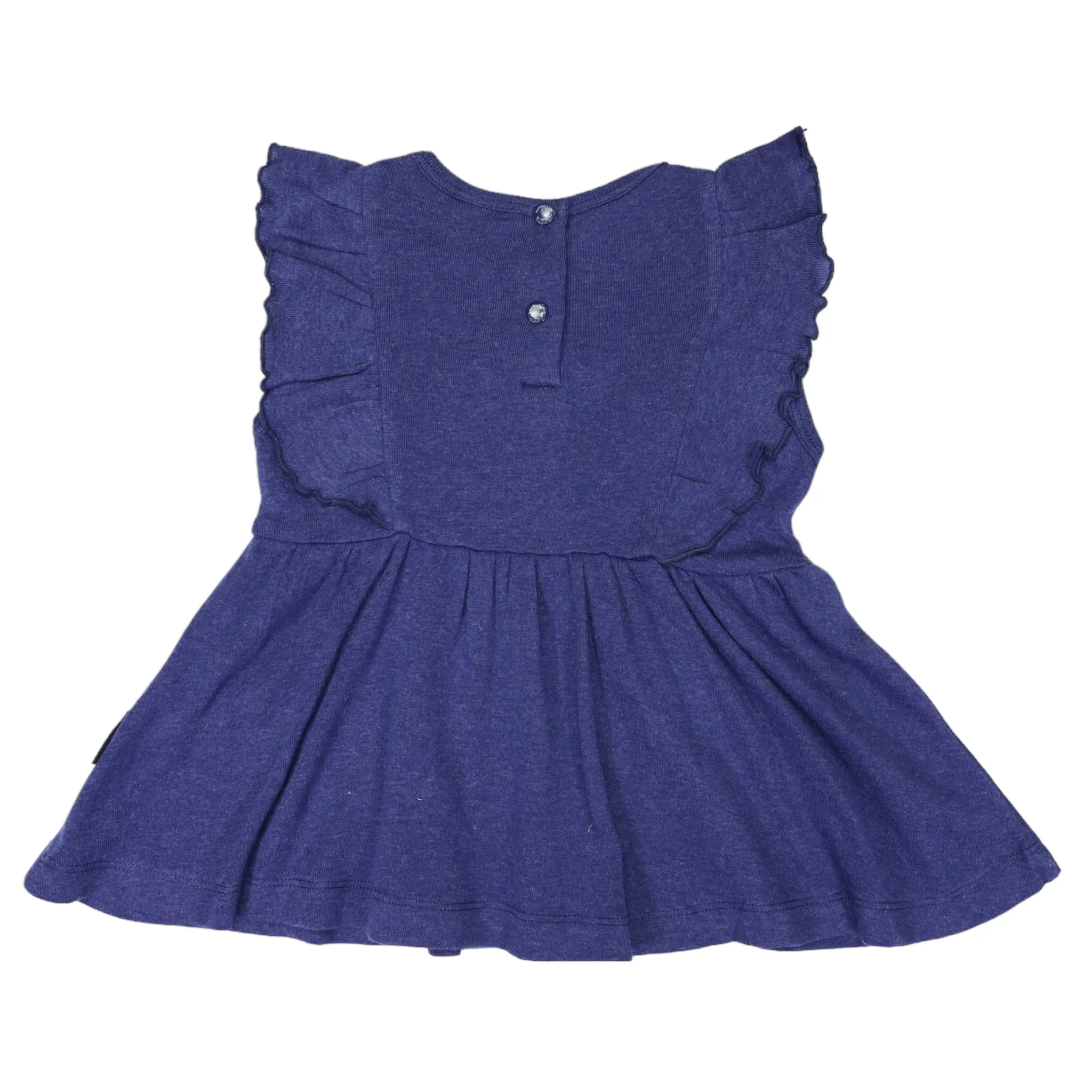 Cotton Modal Frill Blouse Navy