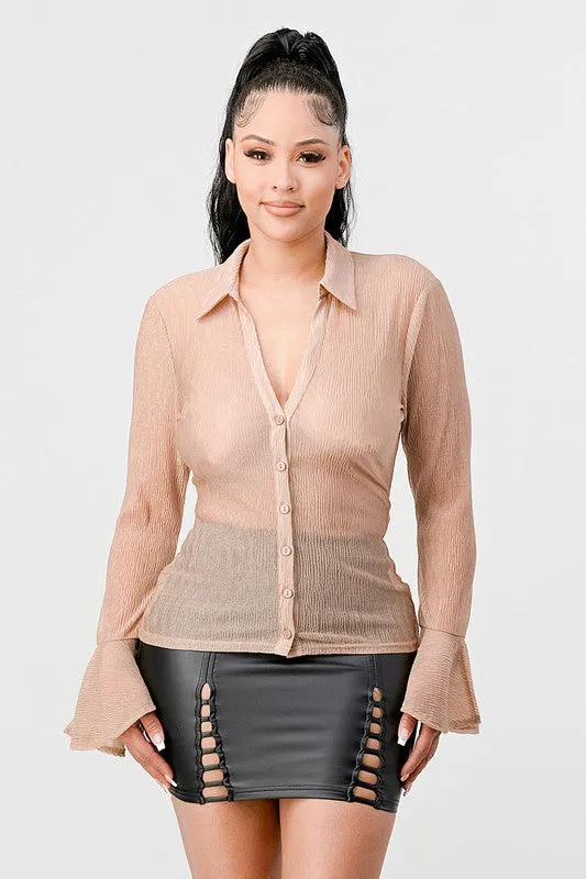 Crinkle Collar Blouse