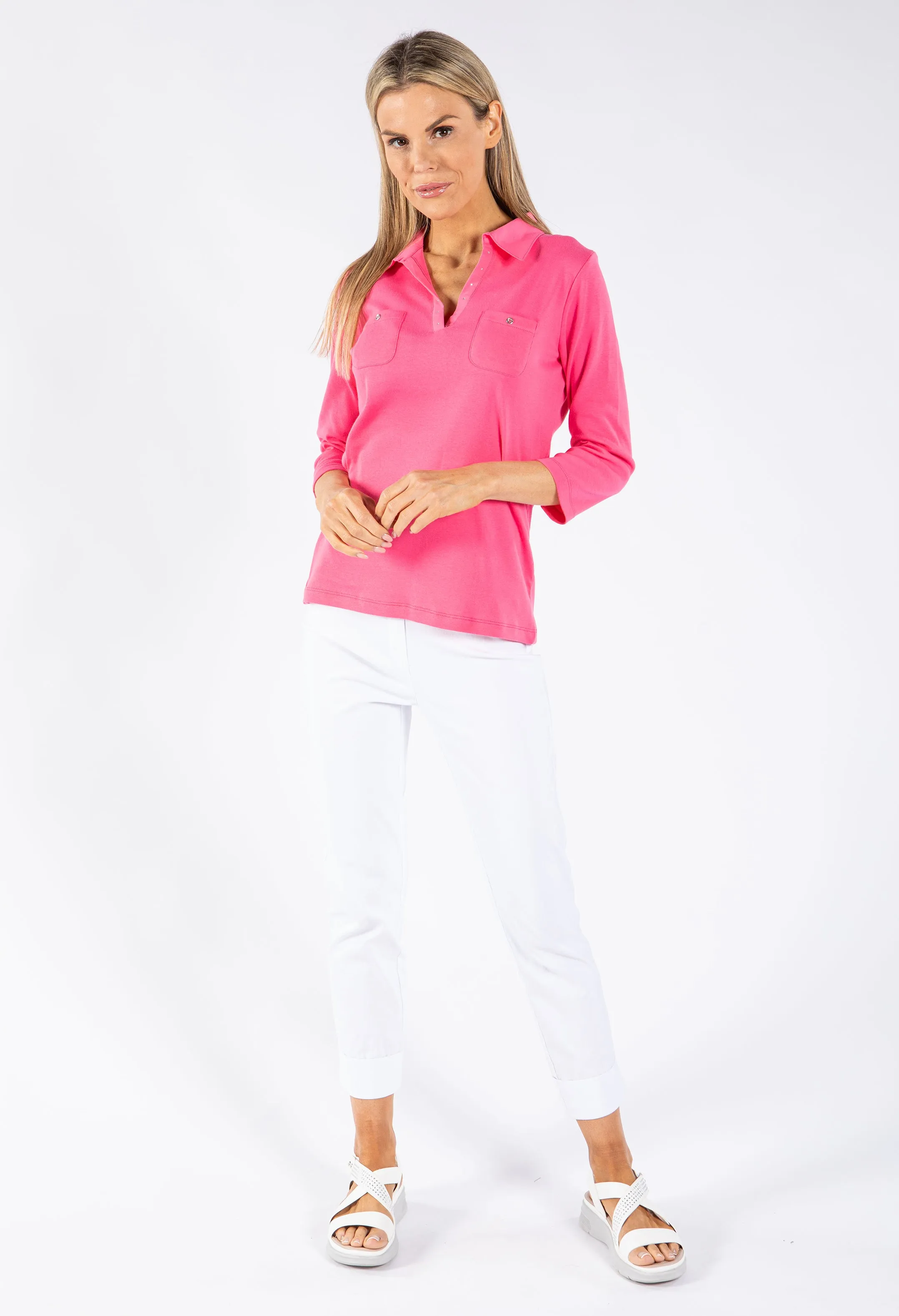 Diamante Detail Polo Top