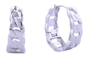 DJE310851 14K Bold Chain Huggie Earrings