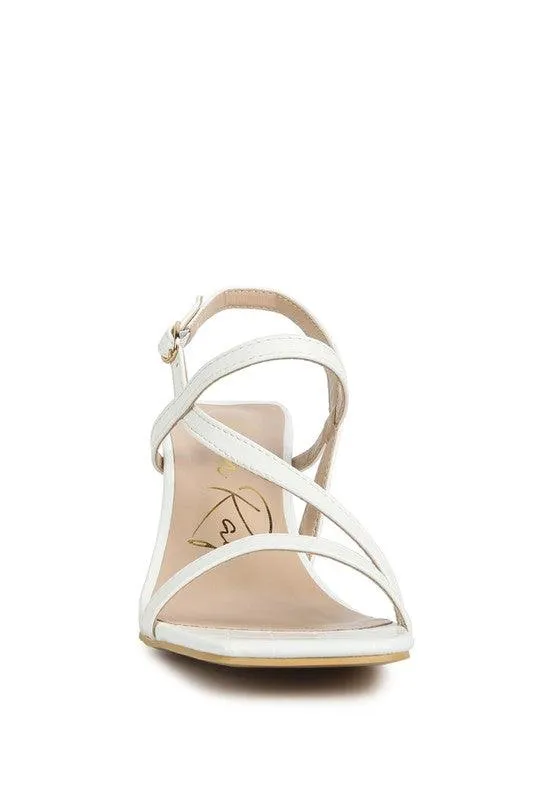 Effieo Croc Texture Block Heel Sandals