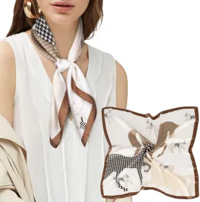 EXTREE Silk Feeling Scarf Medium Square Satin Head Scarf Sleeping Hair Wrapping for Women 27.5 × 27.5 inches