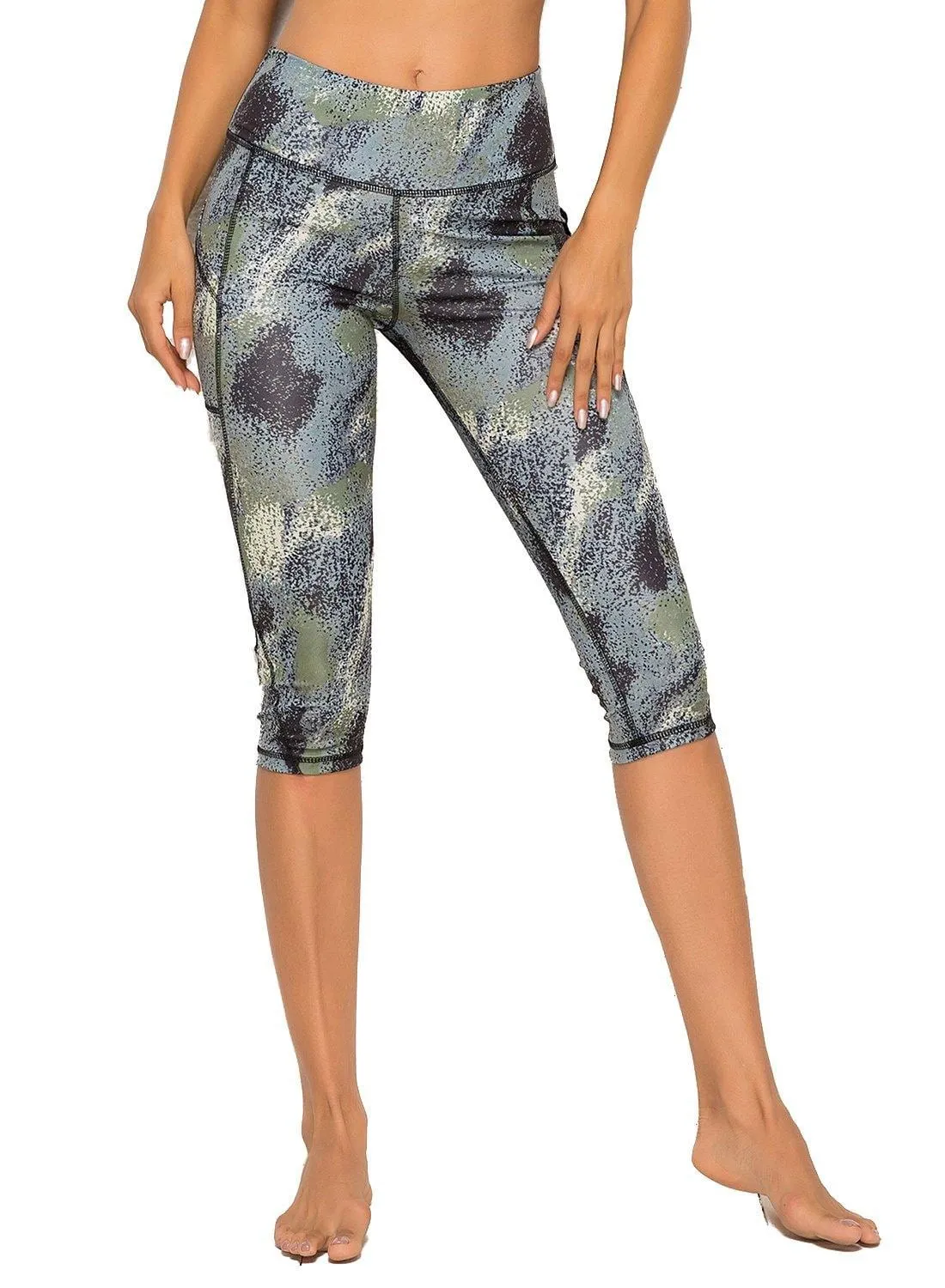 Floral Capris Yoga Pants for Fitness