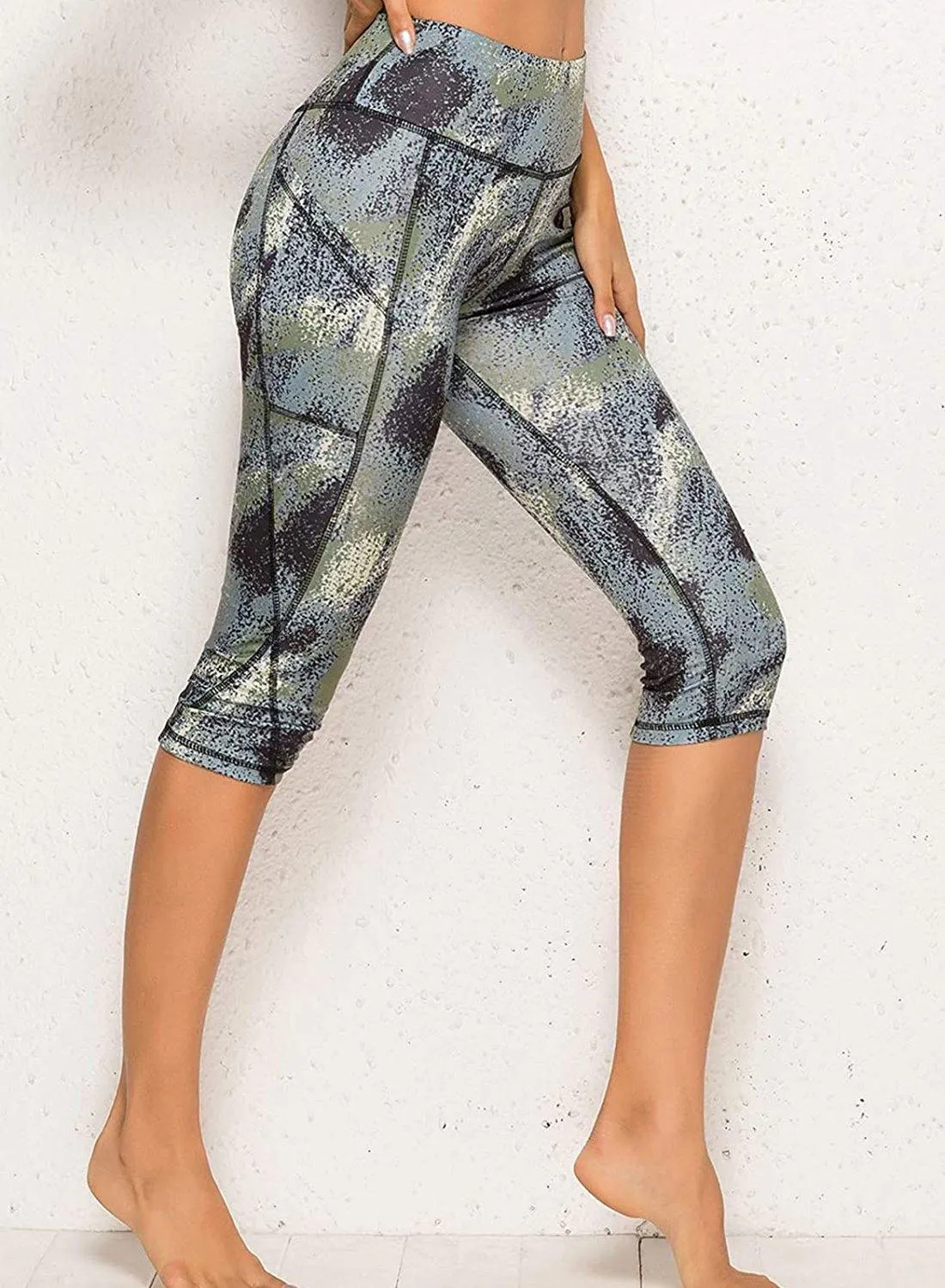 Floral Capris Yoga Pants for Fitness