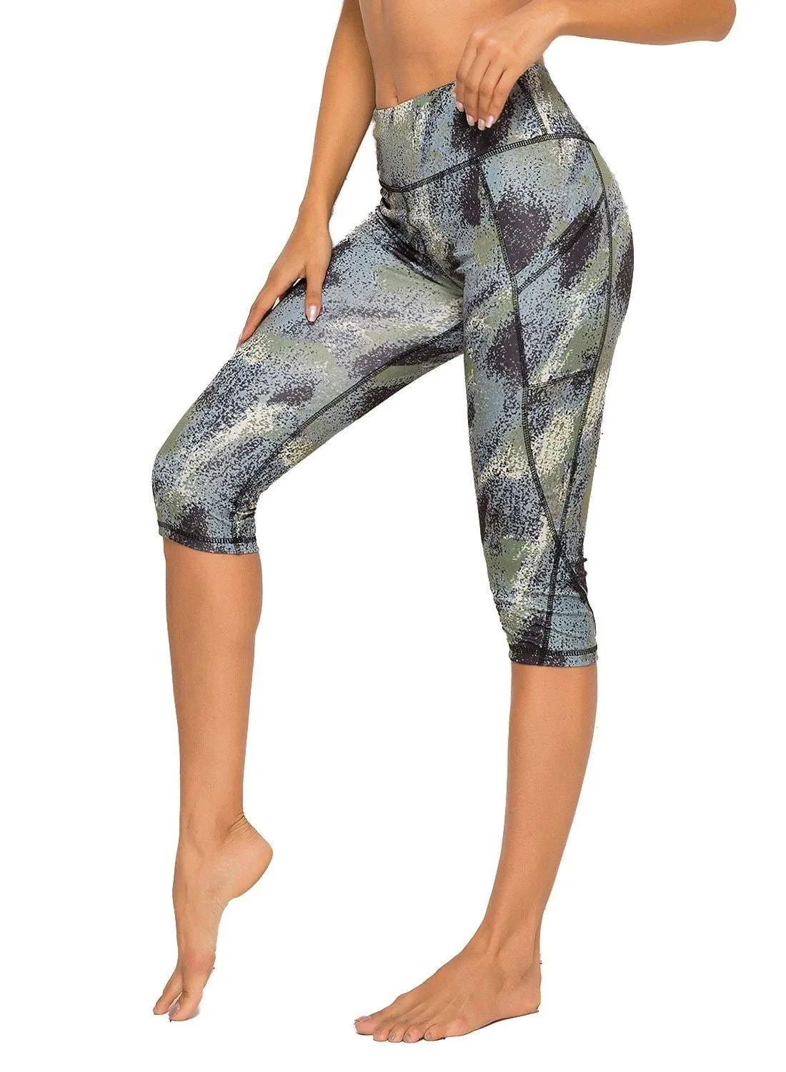 Floral Capris Yoga Pants for Fitness