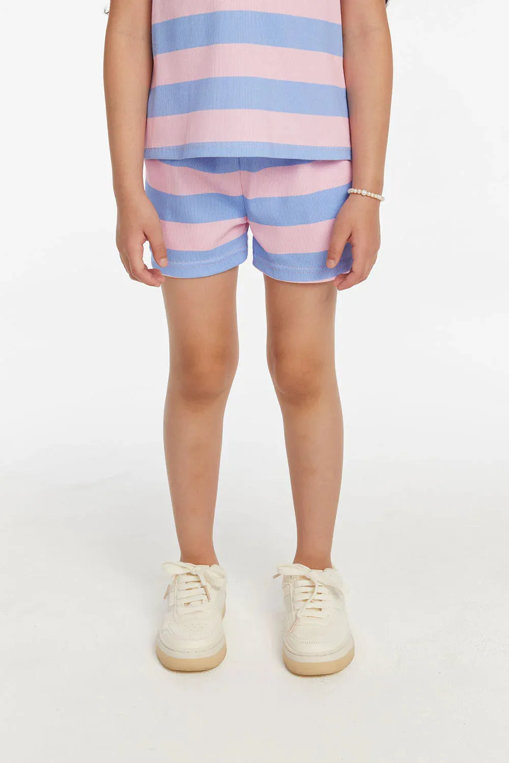 Girls Striped Bubblegum Shorts