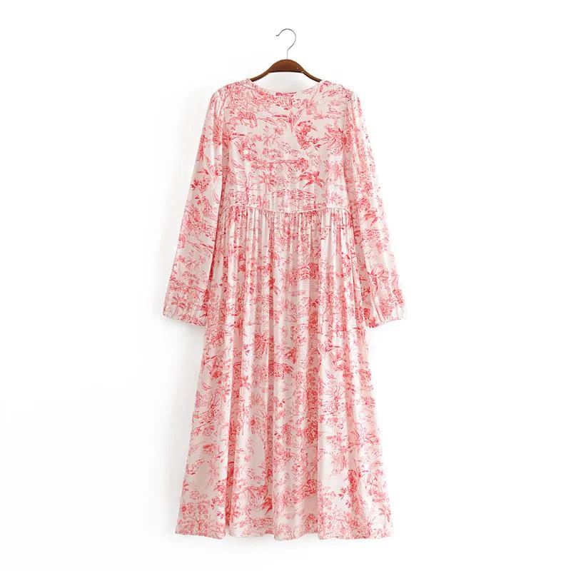 Gown Dress, Boho Maxi Dress, Loose Dress, Red Forest