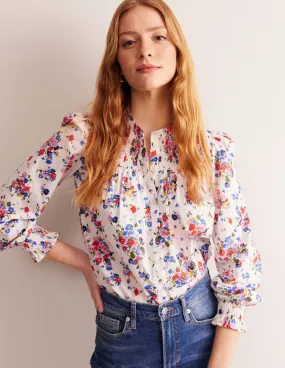 Helena Cotton Blouse-Ivory, Wild Cluster