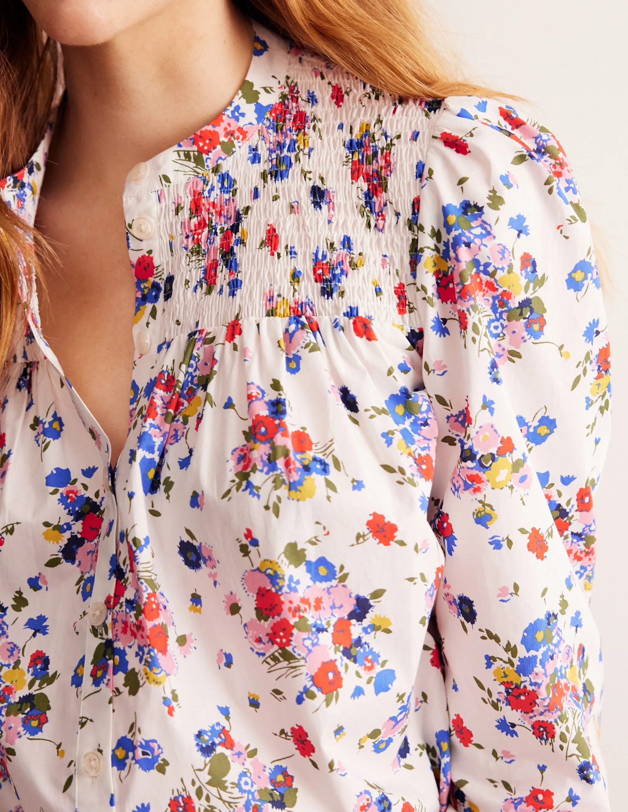Helena Cotton Blouse-Ivory, Wild Cluster