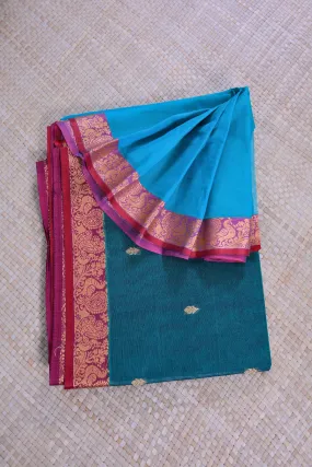 JCSFashions Elegant 9-Yard Cotton Saree with Richly Textured Line Pallu