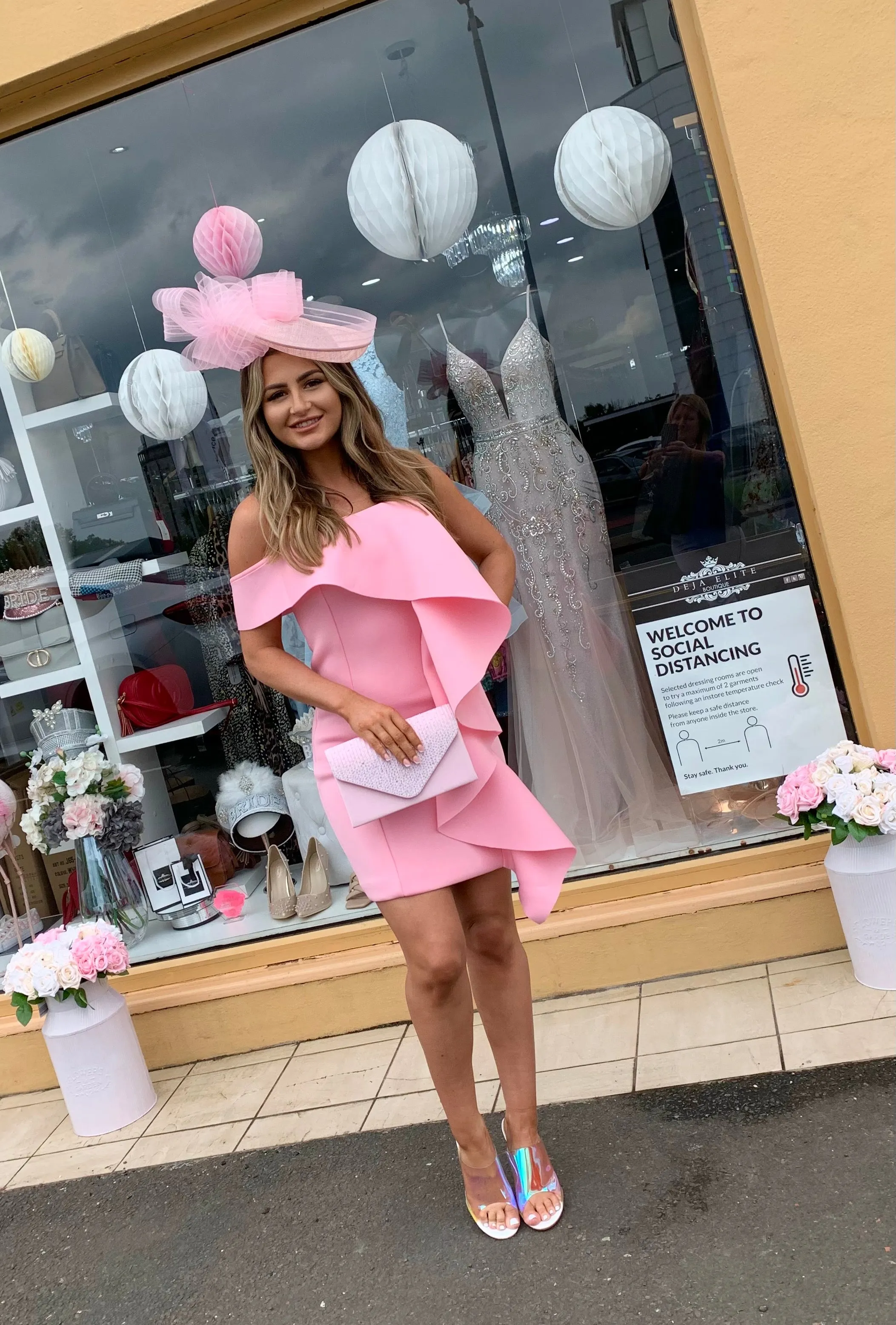 Lavish Alice pink ruffle mini dress