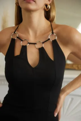 LONG HALTER GODDESS STYLE DRESS