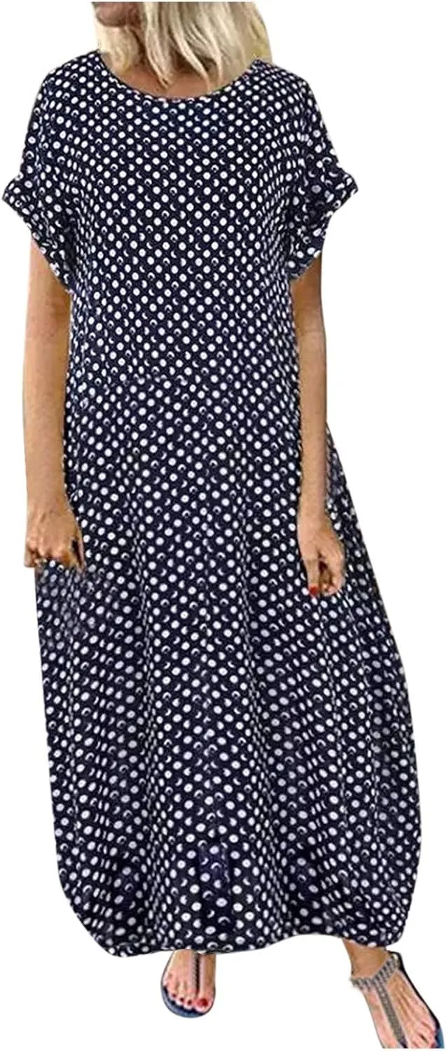 Maxi Dresses for Women 2024 Silk Dress for Women Off Shoulder Dress Short Long Sleeve Shift Dress for Women