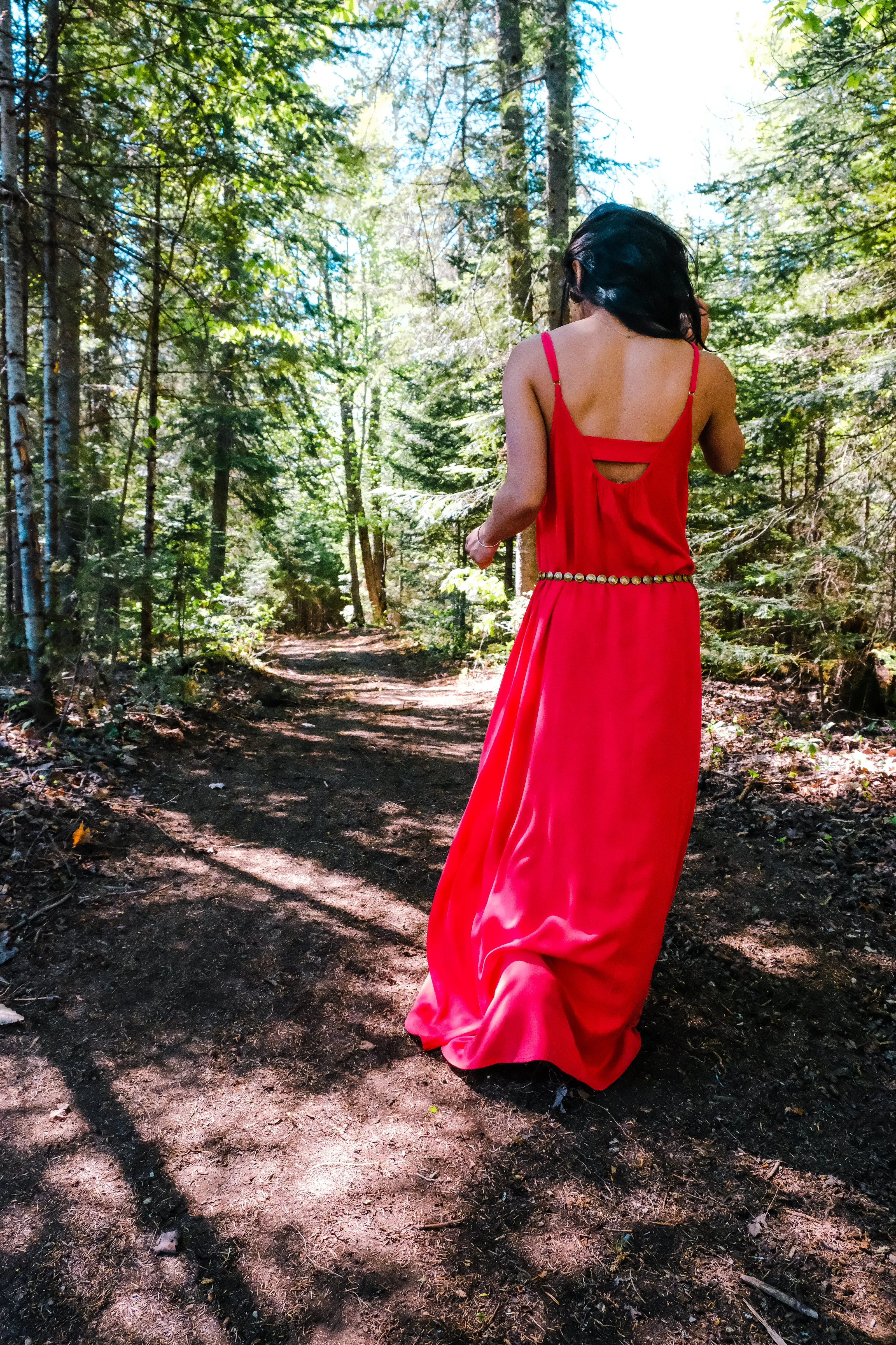 Mirissa Trapeze Dress // Coral Red