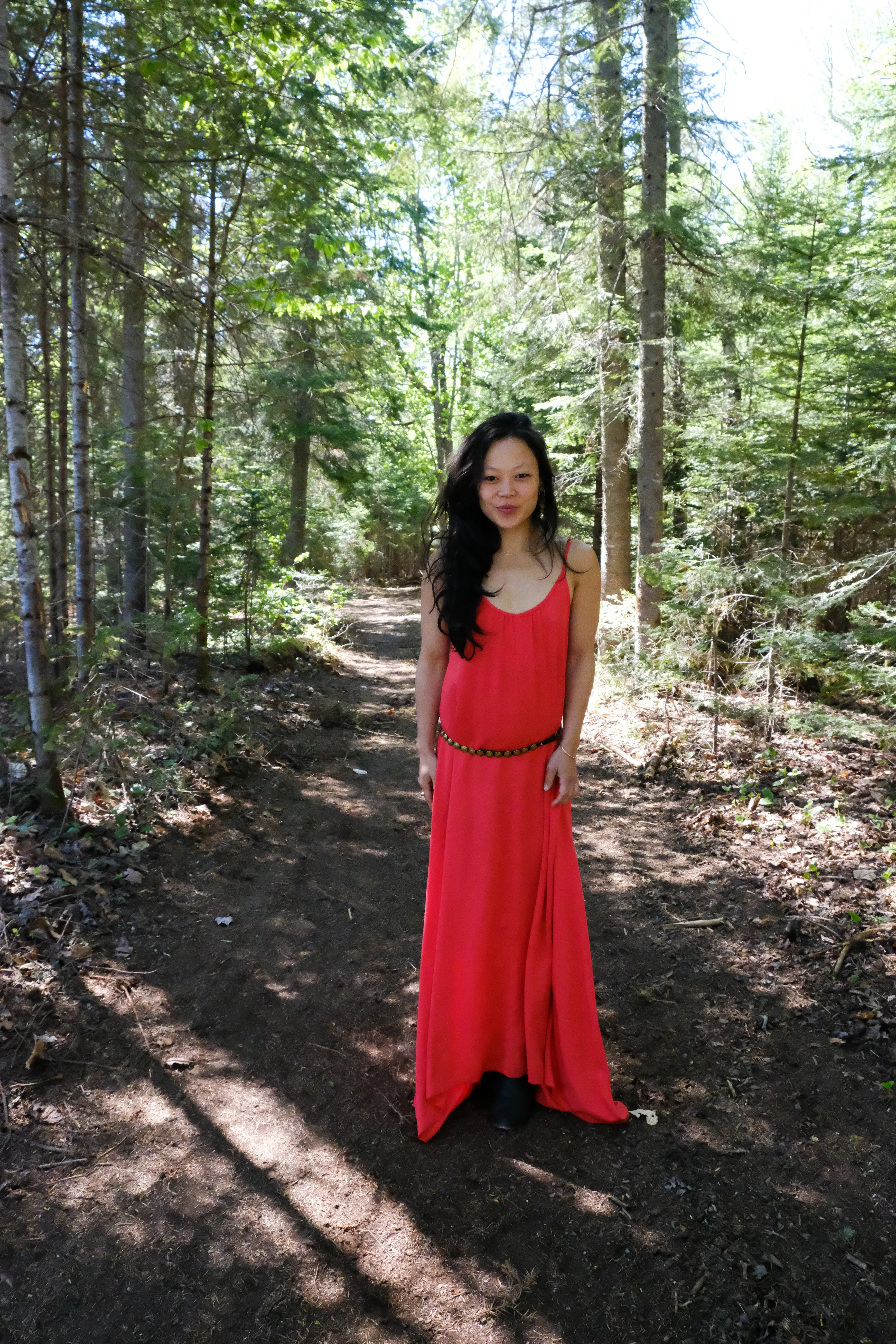 Mirissa Trapeze Dress // Coral Red
