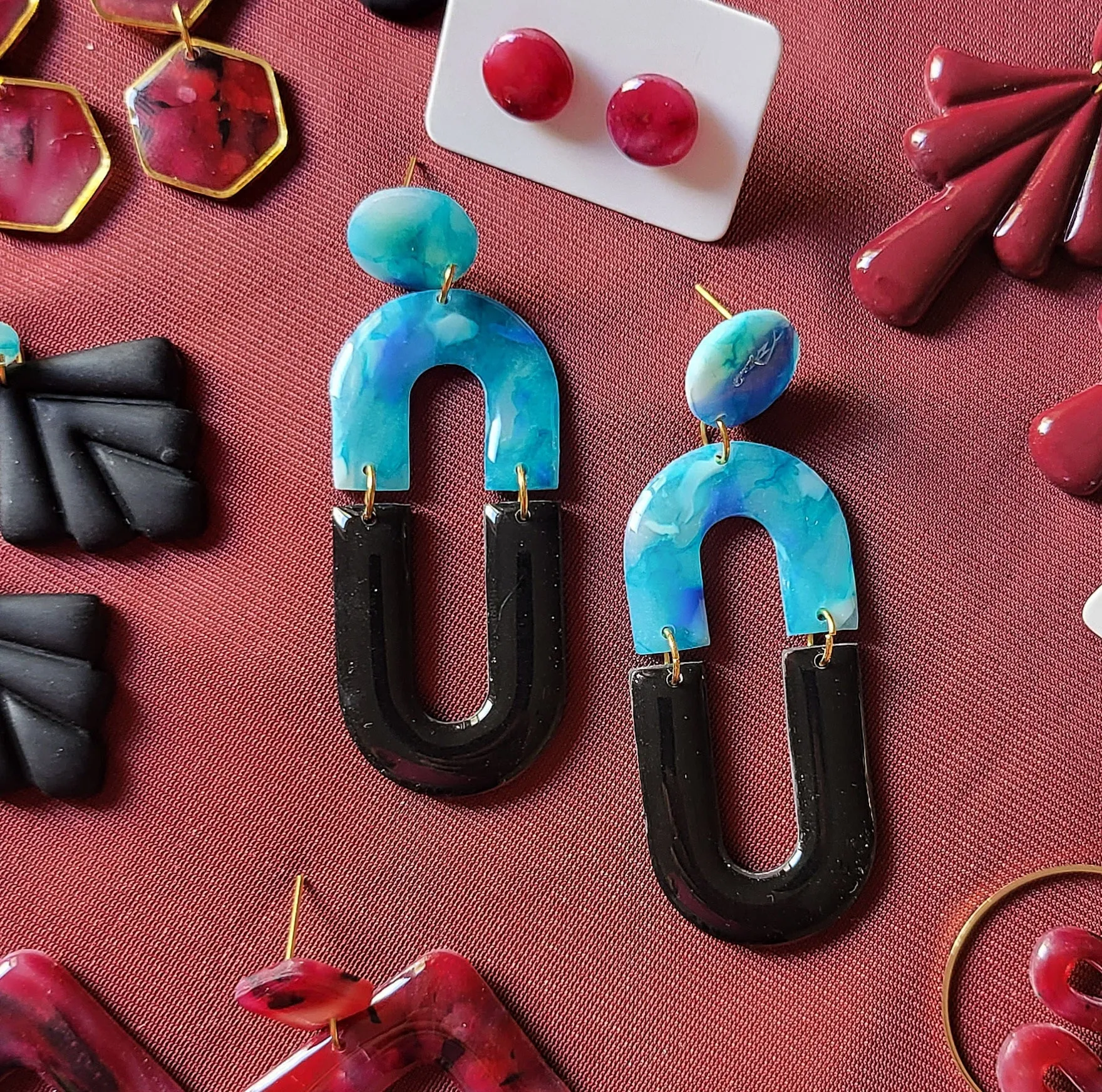 Olivia Earrings - Ocean Blue