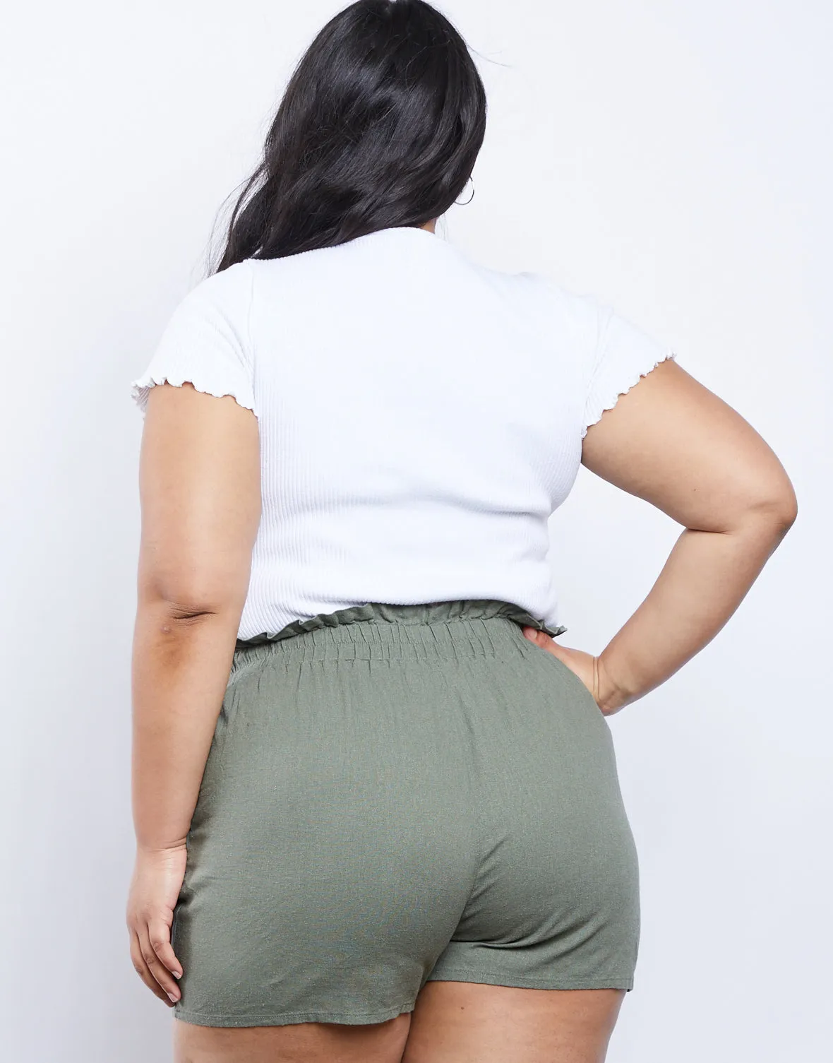 Plus Size Carrie Paper Bag Shorts