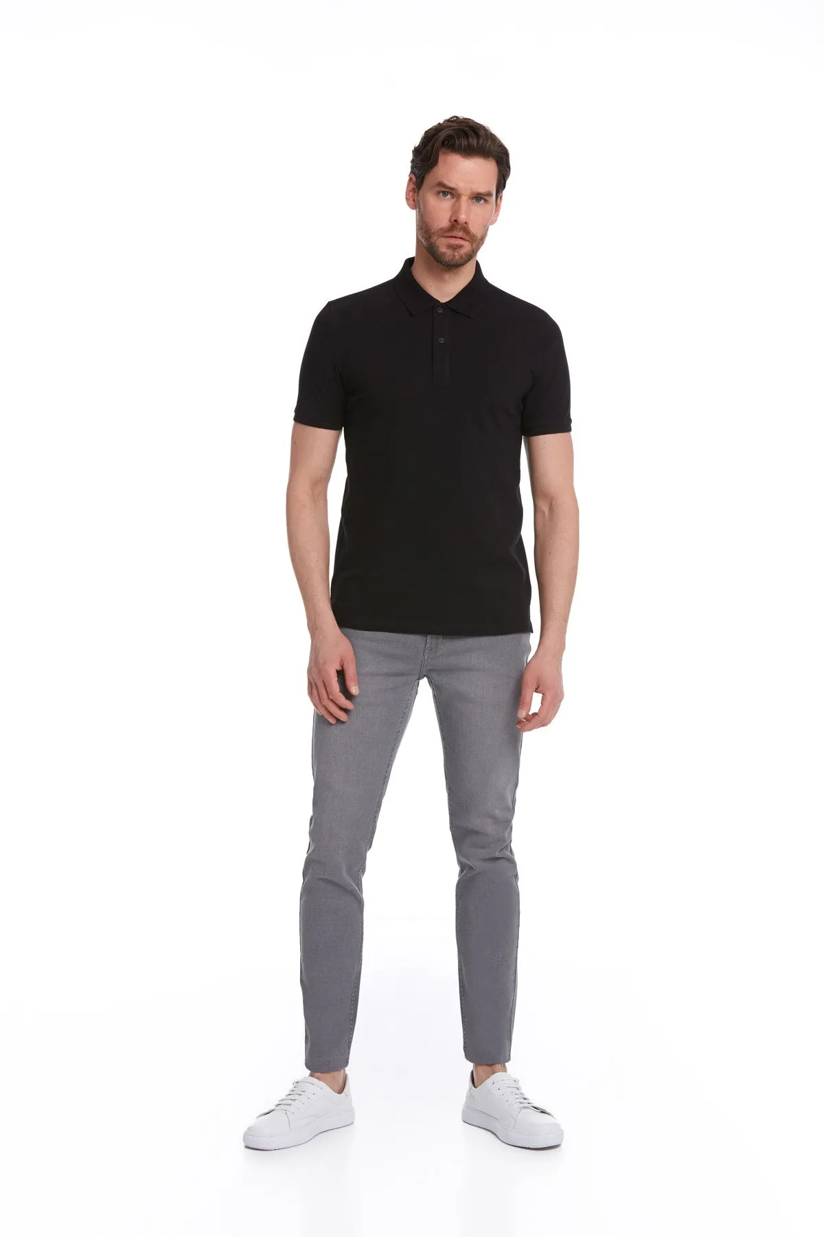 Regular Fit Black 100% Cotton Polo T-Shirt