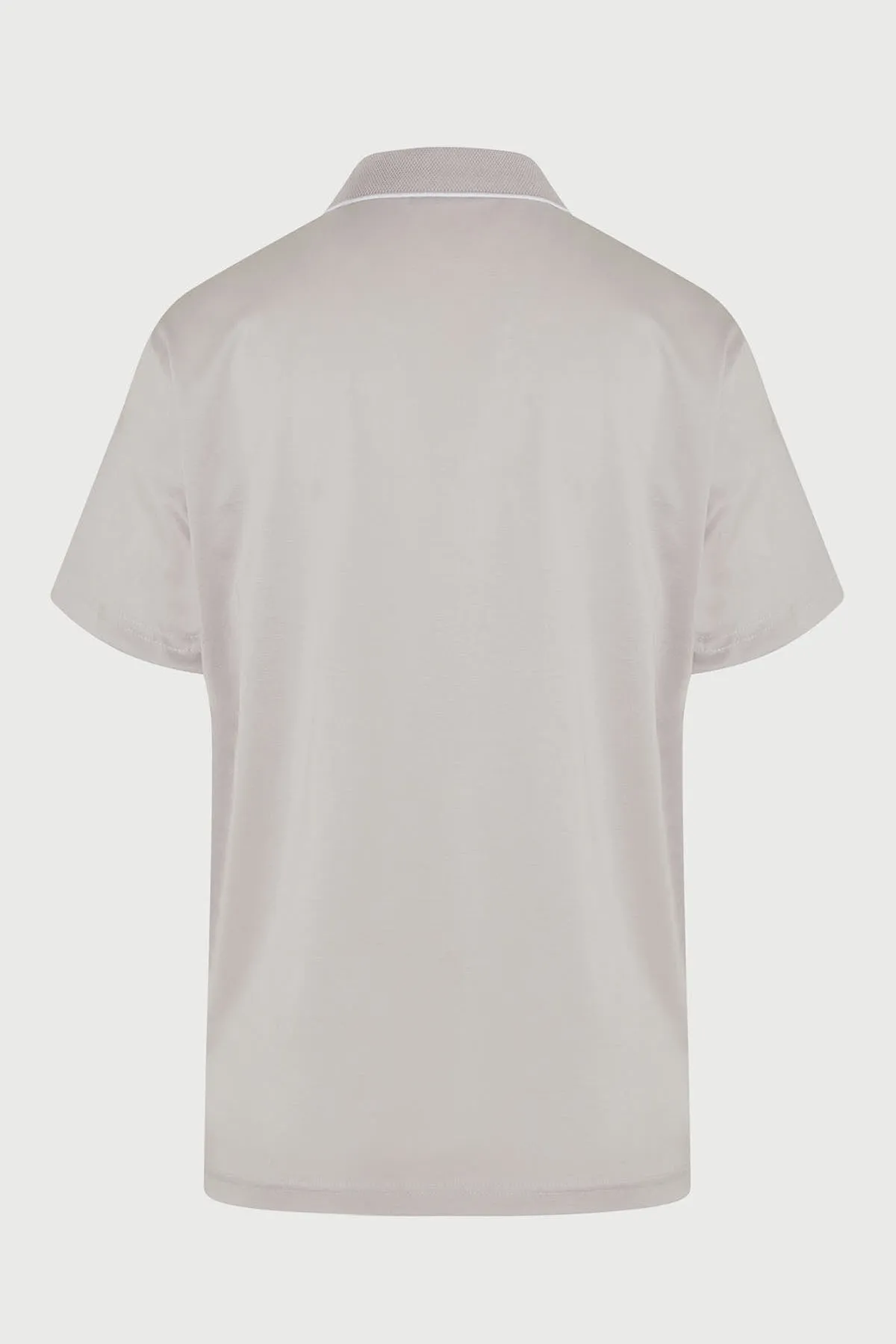 Regular Fit Light Gray Basic 100% Cotton Polo T-Shirt