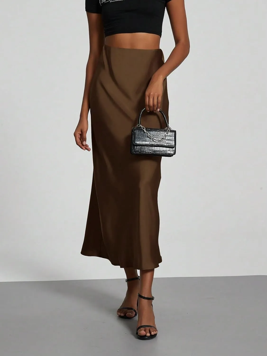 Sexy Slim Fit Women's Casual Stretch Satin Skirt for Womens
