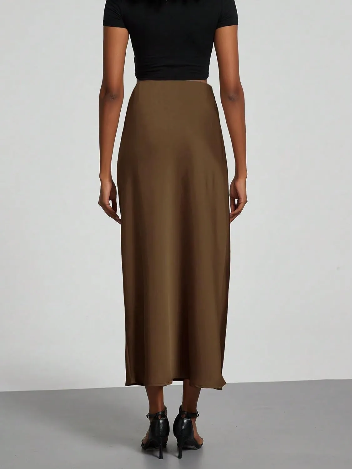 Sexy Slim Fit Women's Casual Stretch Satin Skirt for Womens