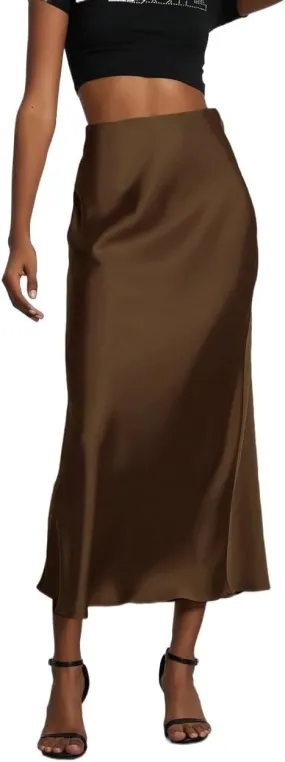 Sexy Slim Fit Women's Casual Stretch Satin Skirt for Womens