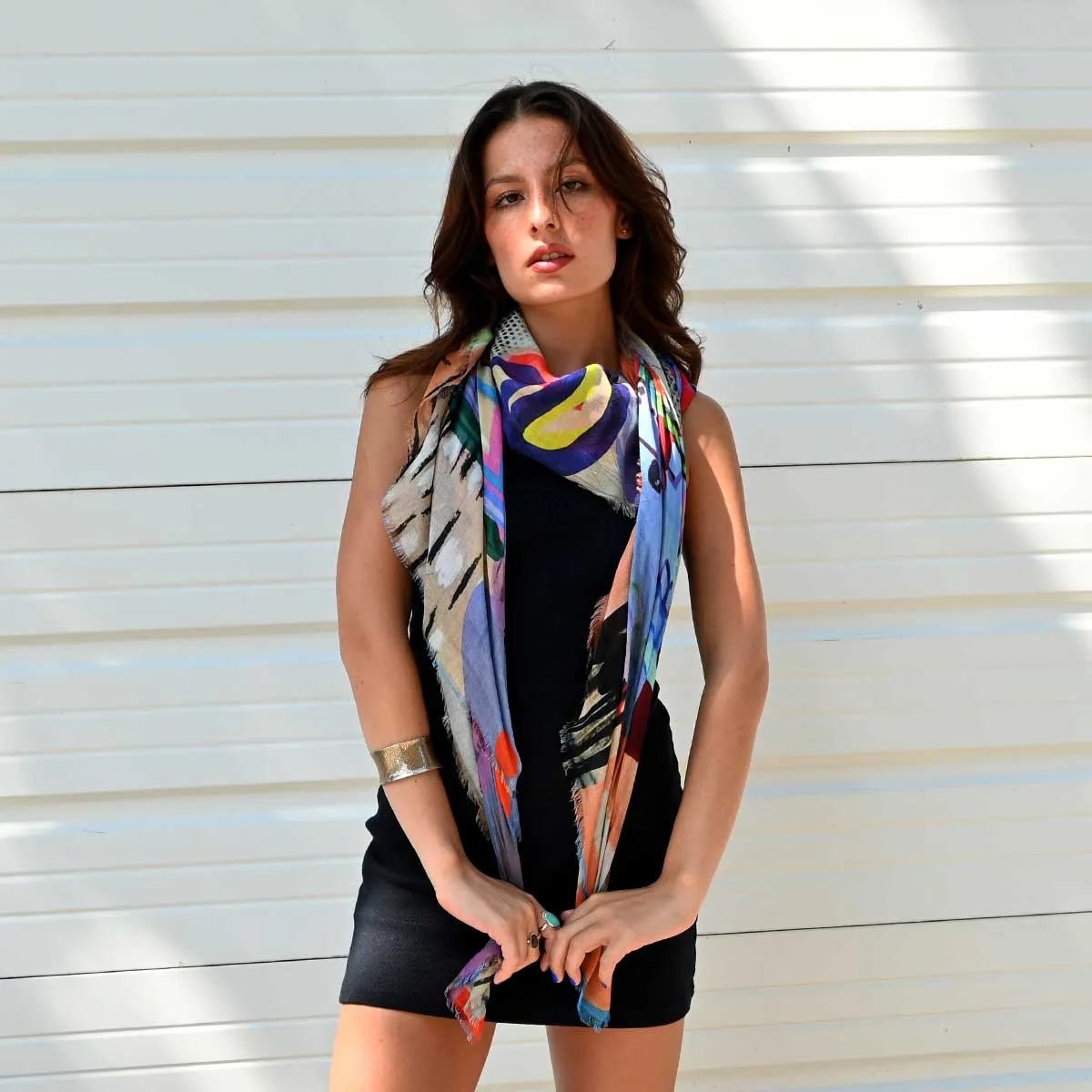 Silk-Modal Large Square Scarf | Voyager