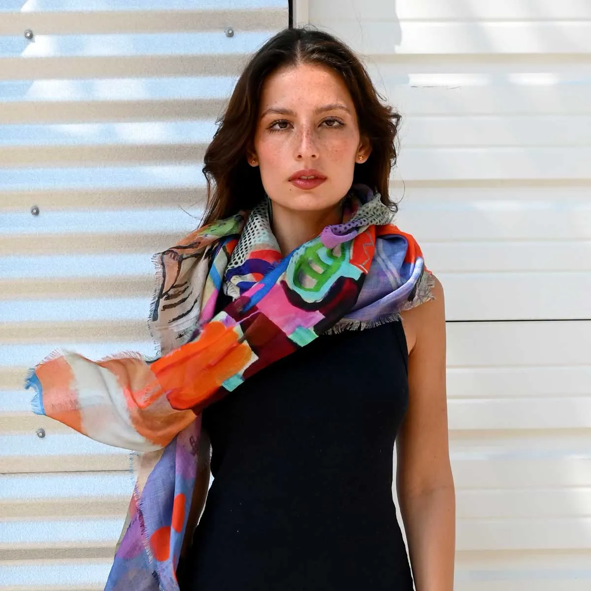 Silk-Modal Large Square Scarf | Voyager