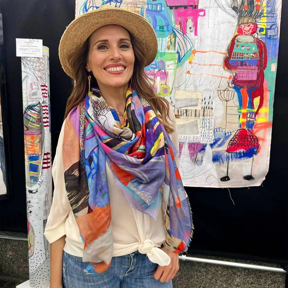 Silk-Modal Large Square Scarf | Voyager