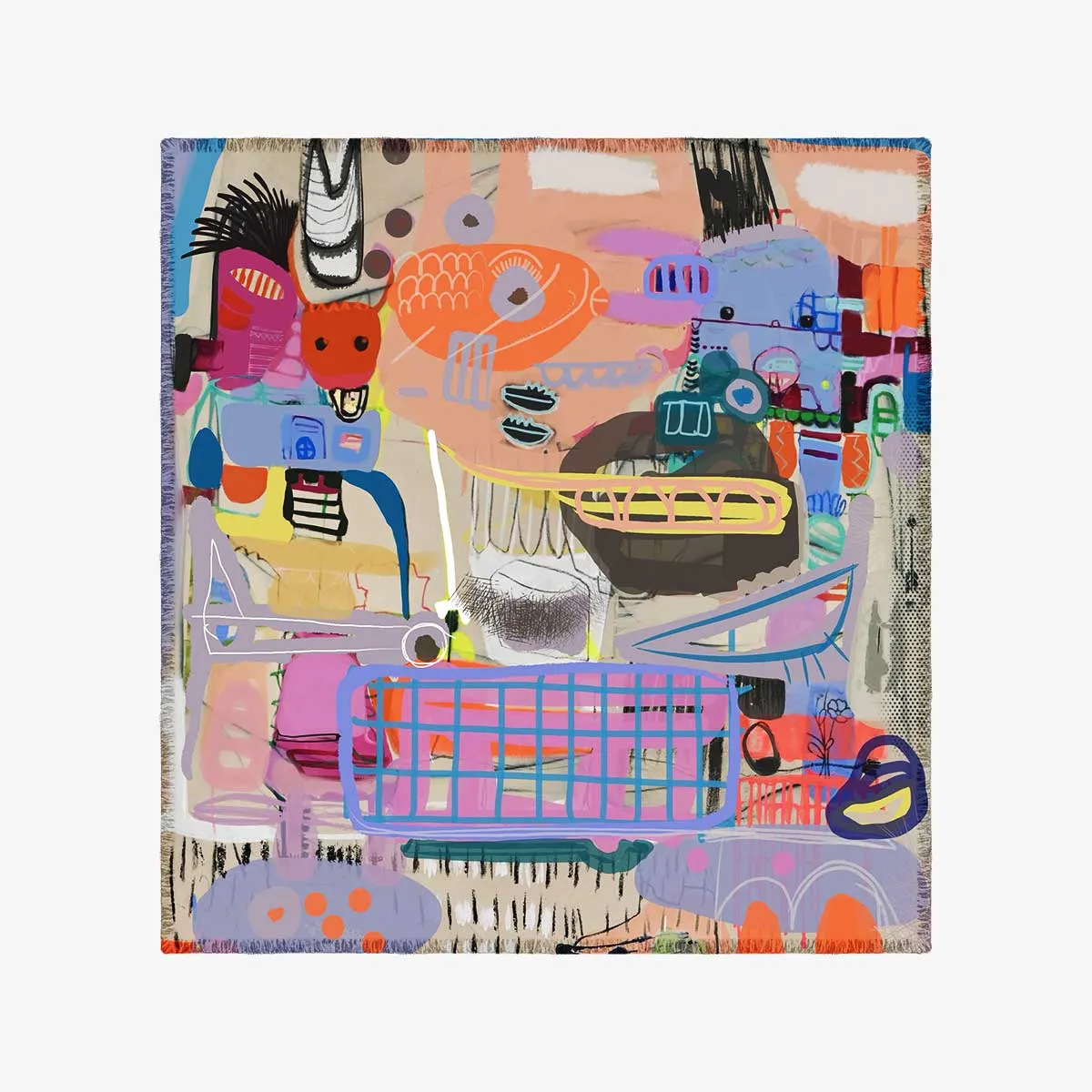 Silk-Modal Large Square Scarf | Voyager