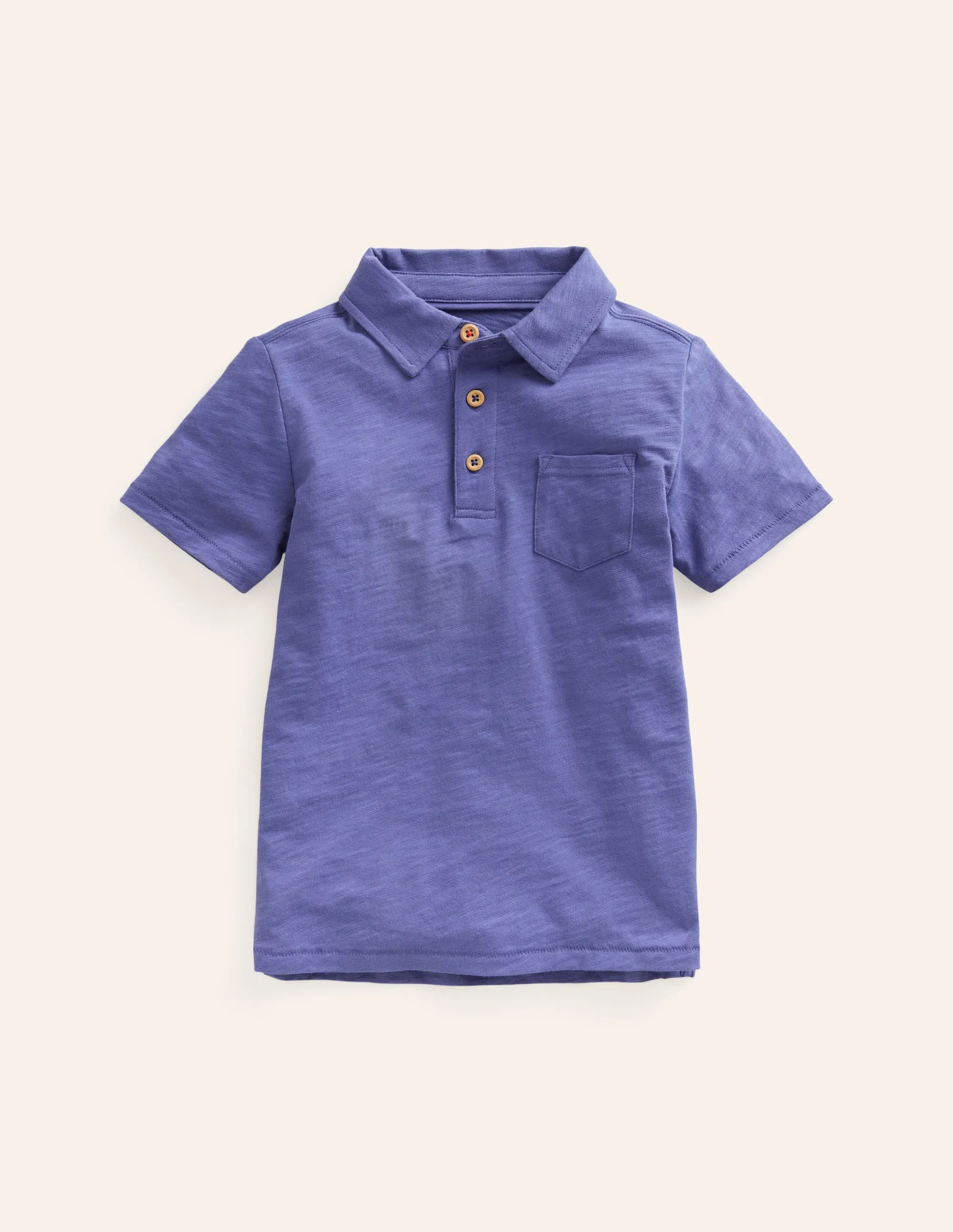 Slub Polo Shirt-Soft Starboard