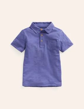 Slub Polo Shirt-Soft Starboard