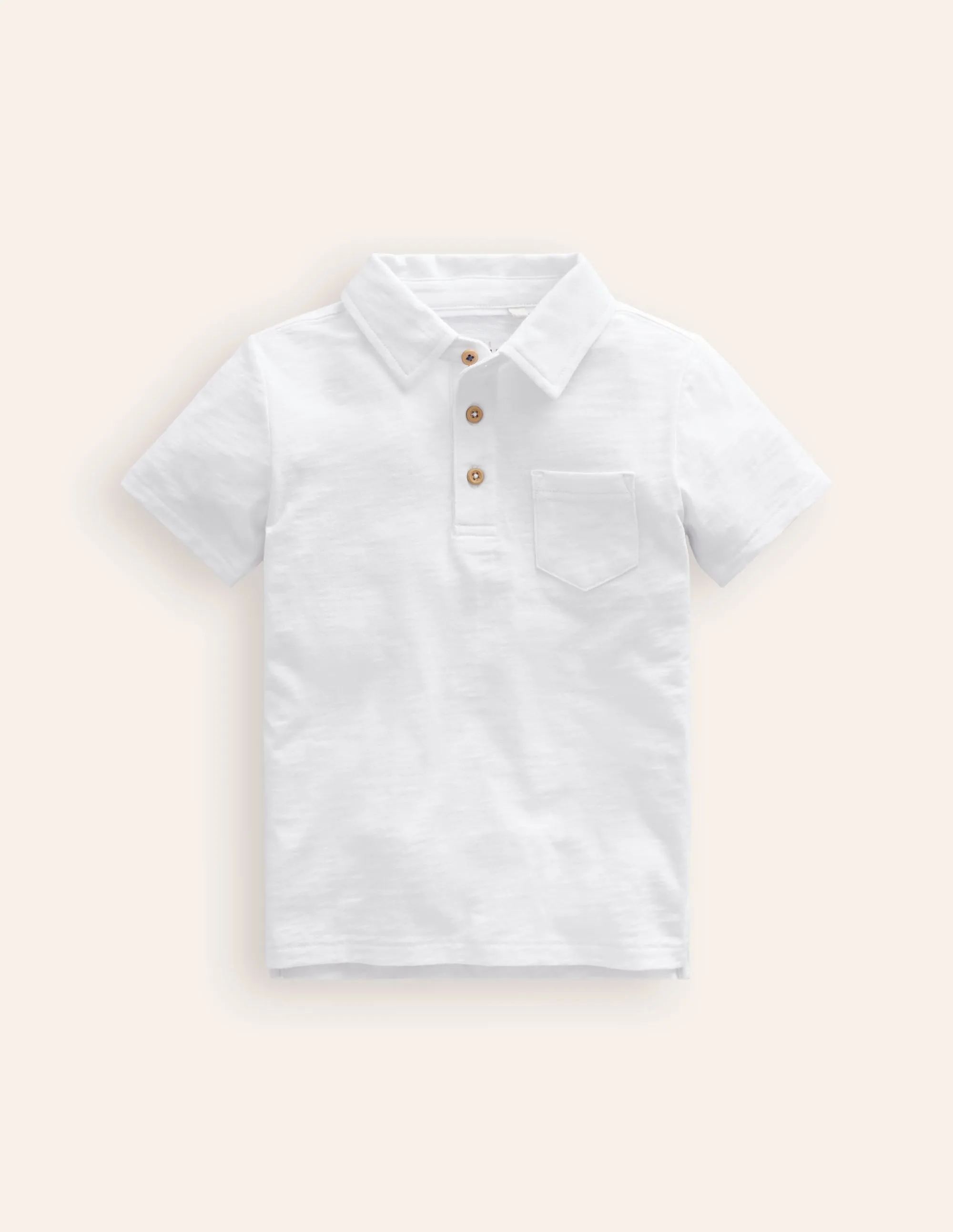 Slub Polo Shirt-White