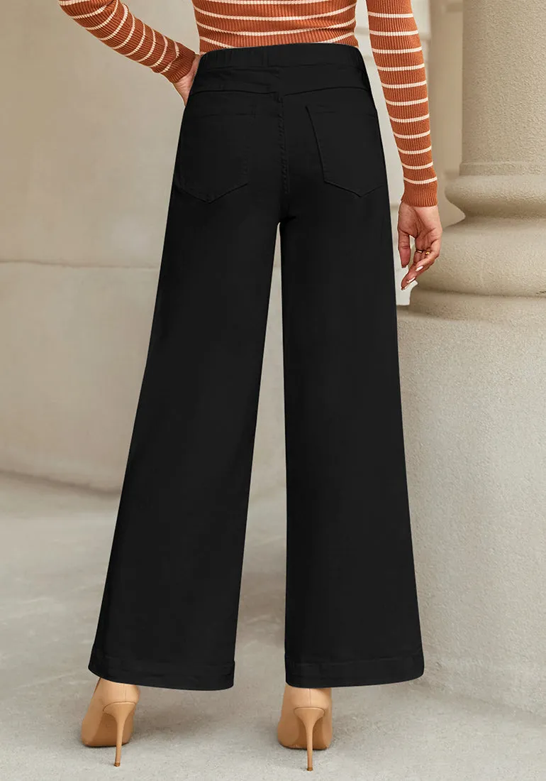 True Black Women's Stretchy Pull On Jeans High Waisted Denim Pants