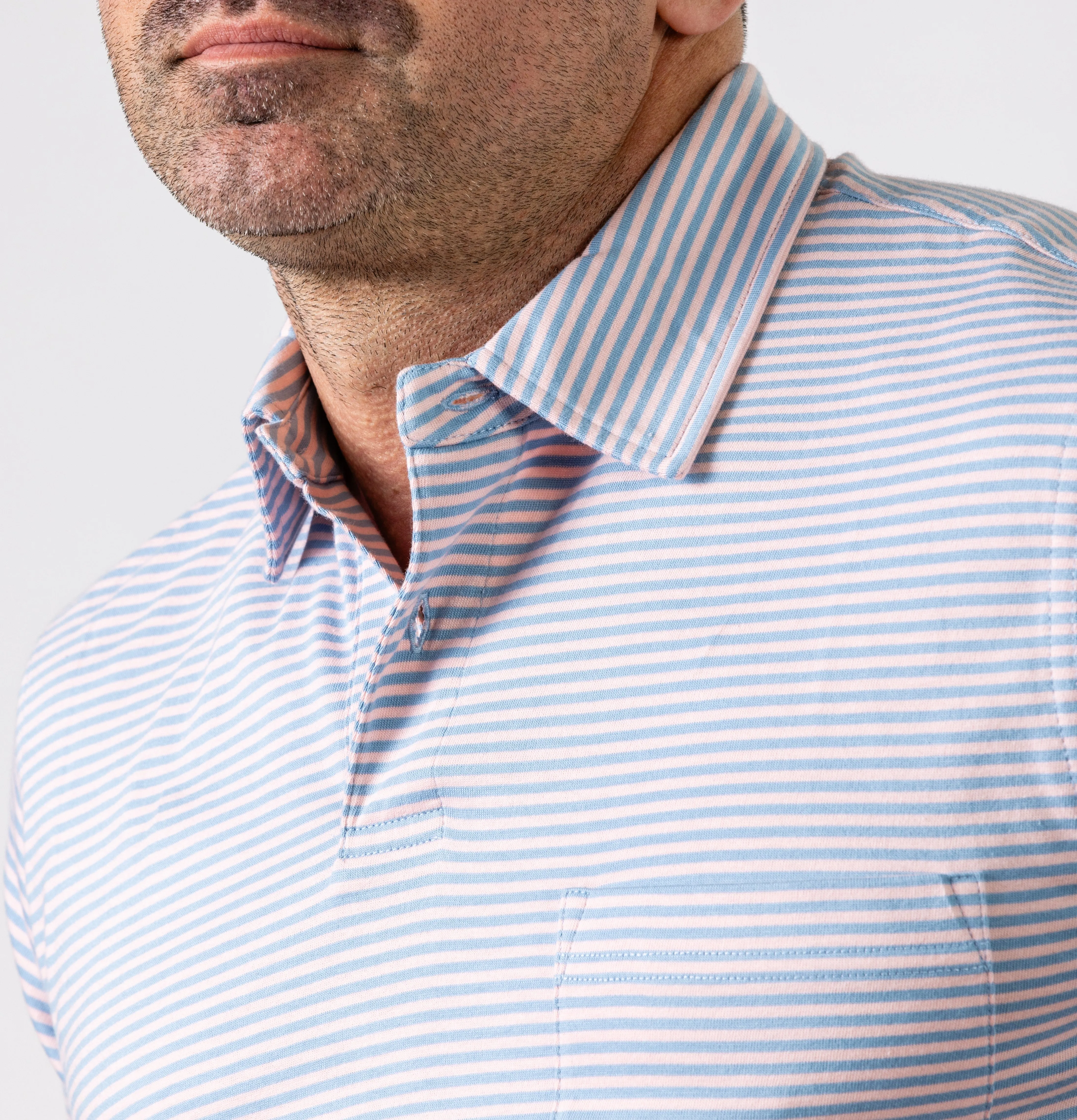 Ultra-Soft Striped Jersey Polo - 3 Colors Available