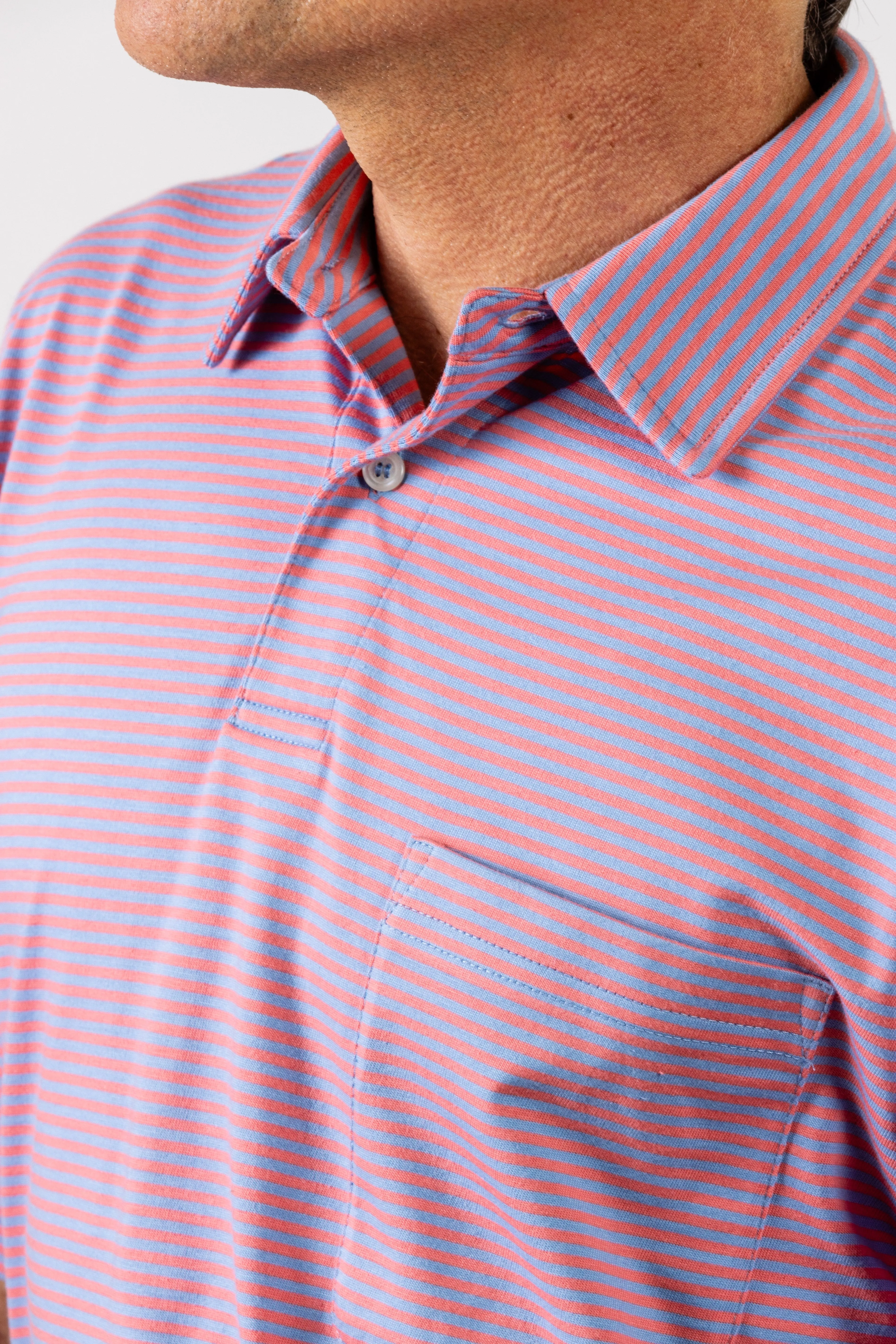 Ultra-Soft Striped Jersey Polo - 3 Colors Available