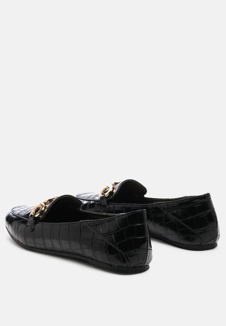 wibele croc textured metal show detail loafers