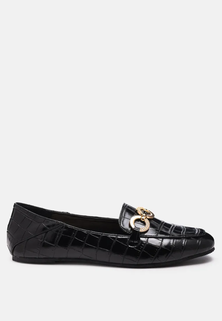 wibele croc textured metal show detail loafers